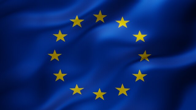 Official flag of the european union 3d. European Union  Waving Flag Background