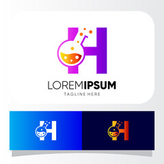 Letter H Lab Logo Design Vector Icon Graphic Emblem Illustration 