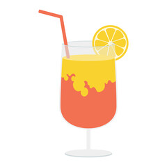 Vector illustration of beach cocktail isolated on background.