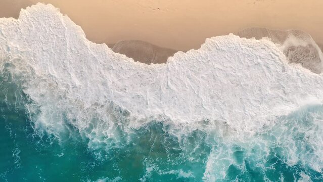 Oceam storm Waves crashing on Sand beach. Tropical marine scenery Resort landscape