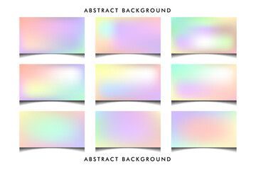 Set of gradient abstract background with pastel color style