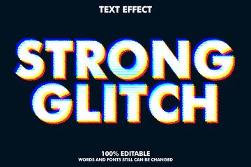 Glitch pop art text effects with rough outline