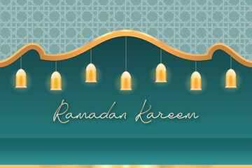 Modern futuristic islamic banner for ramadan moment