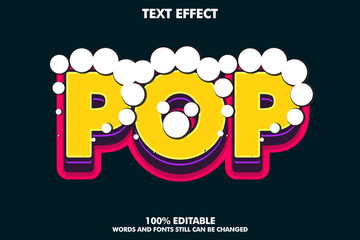 Unique pop art text effects with bubble outside