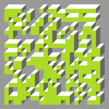 Implementation of Edward Zajec&rsquo;s &ldquo;Il Cubo&rdquo; from 1971. Essentially a Truchet tile set of 8 tiles and rules for placement art illustration