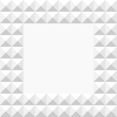 Obraz premium Gray seamless background with triangles and squares texture in trend design. Frame template for wallpaper or fabric web design with 3D pattern.