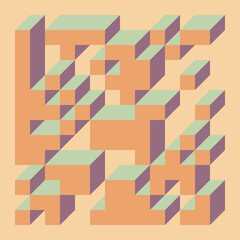 Implementation of Edward Zajec’s “Il Cubo” from 1971. Essentially a Truchet tile set of 8 tiles and rules for placement art illustration