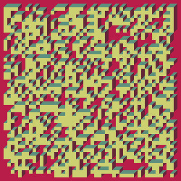 Implementation of Edward Zajec&rsquo;s &ldquo;Il Cubo&rdquo; from 1971. Essentially a Truchet tile set of 8 tiles and rules for placement art illustration
