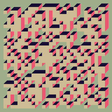 Implementation of Edward Zajec&rsquo;s &ldquo;Il Cubo&rdquo; from 1971. Essentially a Truchet tile set of 8 tiles and rules for placement art illustration
