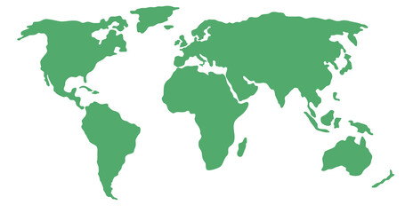 Fototapeta Simplified world map (centered on Europe / African Continent) obraz