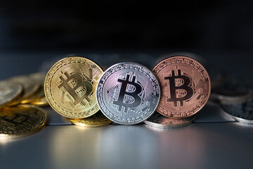 bitcoin crypto curreny on black background