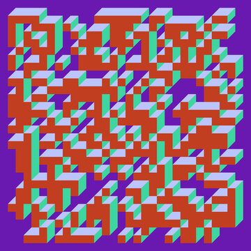 Implementation of Edward Zajec&rsquo;s &ldquo;Il Cubo&rdquo; from 1971. Essentially a Truchet tile set of 8 tiles and rules for placement art illustration