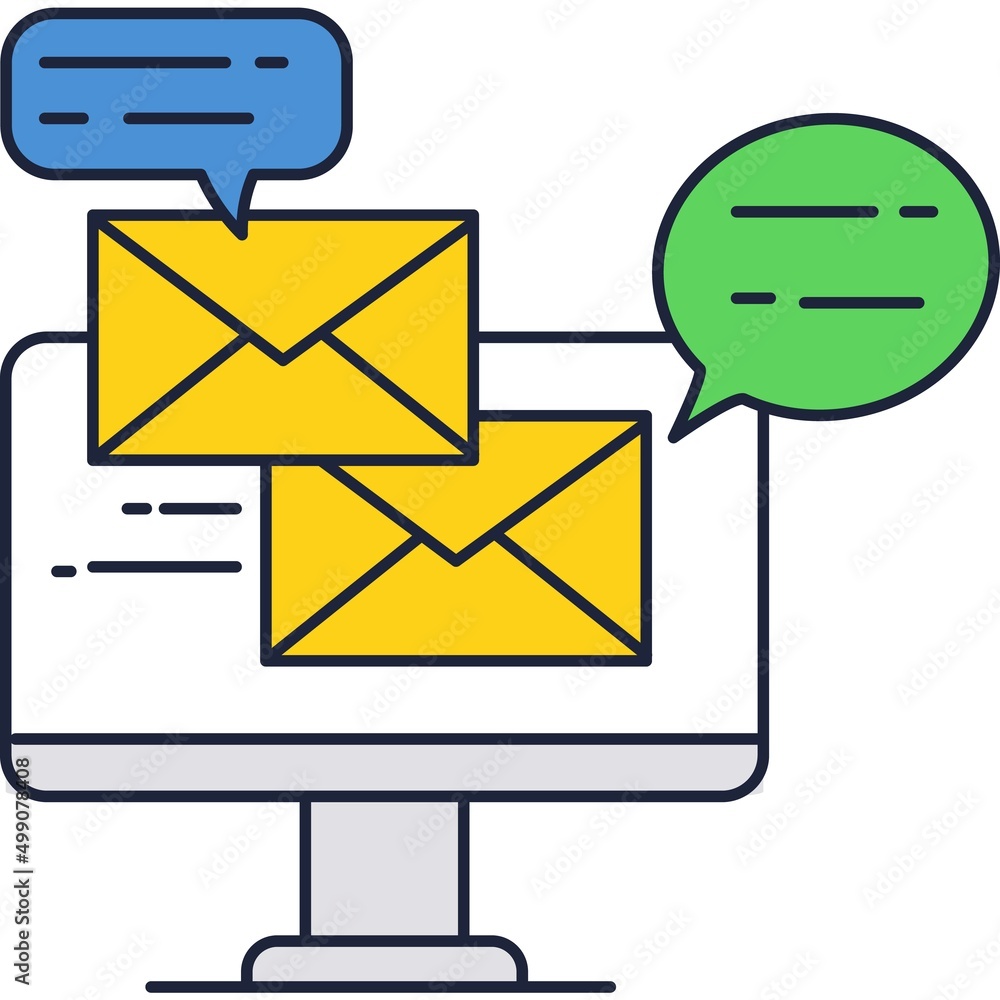 Poster mail on computer icon email newsletter vector
