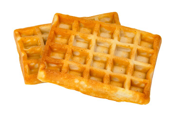 Belgian waffle baked tasty isolated on the white background