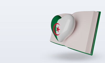 3d world book day Algeria flag rendering right view