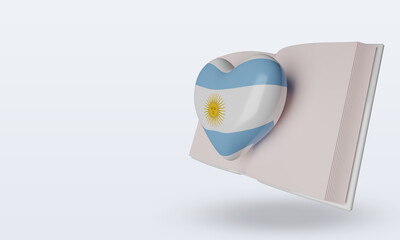3d world book day Argentina flag rendering right view