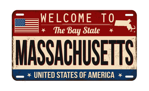 Welcome to Massachusetts vintage rusty license plate