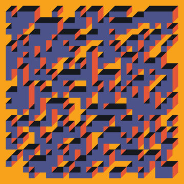 Implementation of Edward Zajec&rsquo;s &ldquo;Il Cubo&rdquo; from 1971. Essentially a Truchet tile set of 8 tiles and rules for placement art illustration