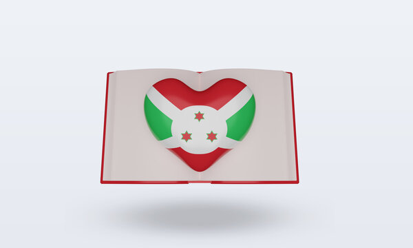 3d world book day Burundi flag rendering front view