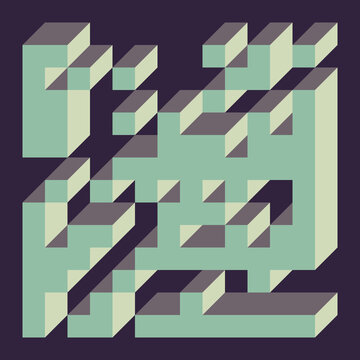 Implementation of Edward Zajec&rsquo;s &ldquo;Il Cubo&rdquo; from 1971. Essentially a Truchet tile set of 8 tiles and rules for placement art illustration
