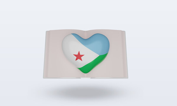 3d world book day Djibouti flag rendering front view