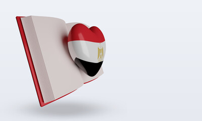 3d world book day Egypt flag rendering left view