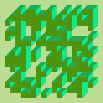 Implementation of Edward Zajec&rsquo;s &ldquo;Il Cubo&rdquo; from 1971. Essentially a Truchet tile set of 8 tiles and rules for placement art illustration