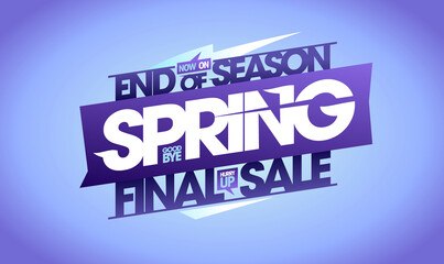 End of season, spring final sale vector poster