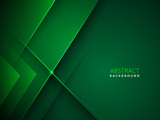 dark green abstract background with modern light effects and realistic shadows
