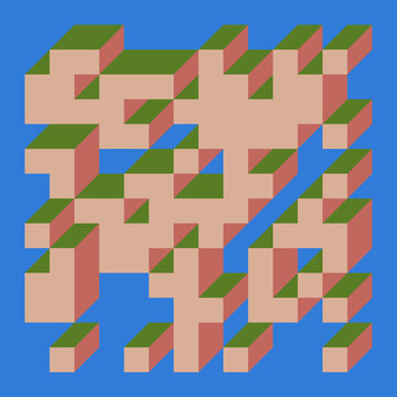 Implementation of Edward Zajec&rsquo;s &ldquo;Il Cubo&rdquo; from 1971. Essentially a Truchet tile set of 8 tiles and rules for placement art illustration