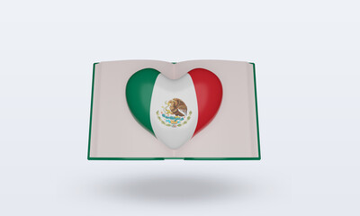 3d world book day Mexico flag rendering front view