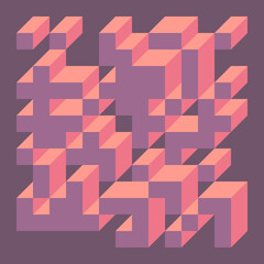 Implementation of Edward Zajec’s “Il Cubo” from 1971. Essentially a Truchet tile set of 8 tiles and rules for placement art illustration