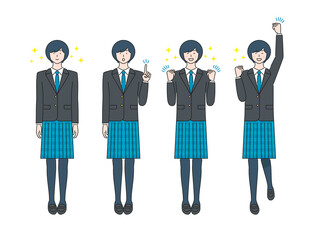 学生 全身 女性02