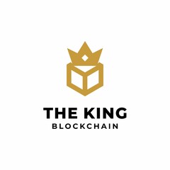 King blockchain logo. Luxury crypto currency design