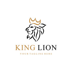 King Lion Logo. Luxury lion logo template
