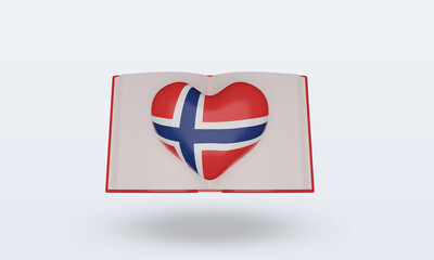 3d world book day Norway flag rendering front view