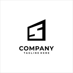 S building logo , Architect house logo, architectural and construction 
