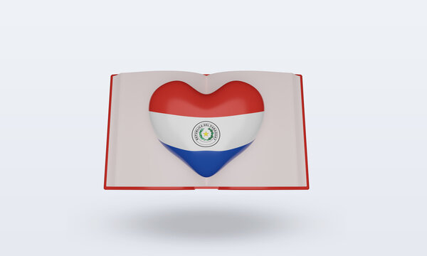 3d World Book Day Paraguay Flag Rendering Front View