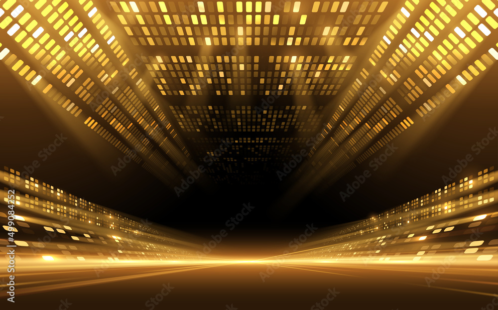 Canvas Prints yellow stadium lights with rays background