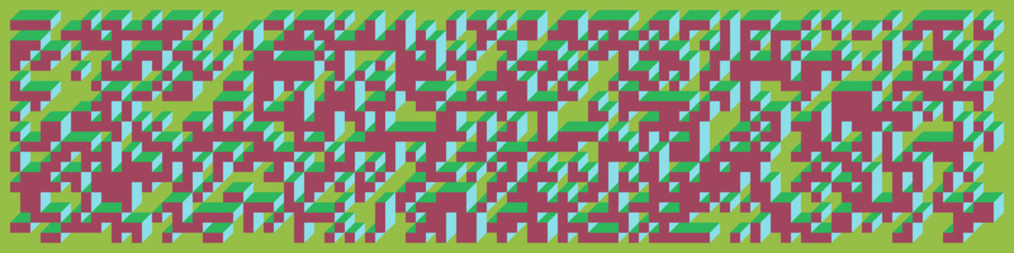 Implementation of Edward Zajec&rsquo;s &ldquo;Il Cubo&rdquo; from 1971. Essentially a Truchet tile set of 8 tiles and rules for placement art illustration