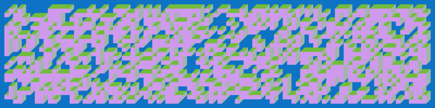 Implementation of Edward Zajec&rsquo;s &ldquo;Il Cubo&rdquo; from 1971. Essentially a Truchet tile set of 8 tiles and rules for placement art illustration