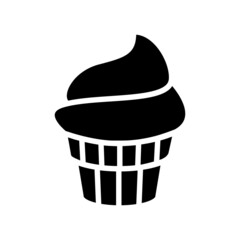 Cup Cake Icon Vector Design Template.