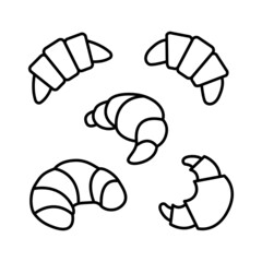 Croissant Icon Set Vector Design Template.
