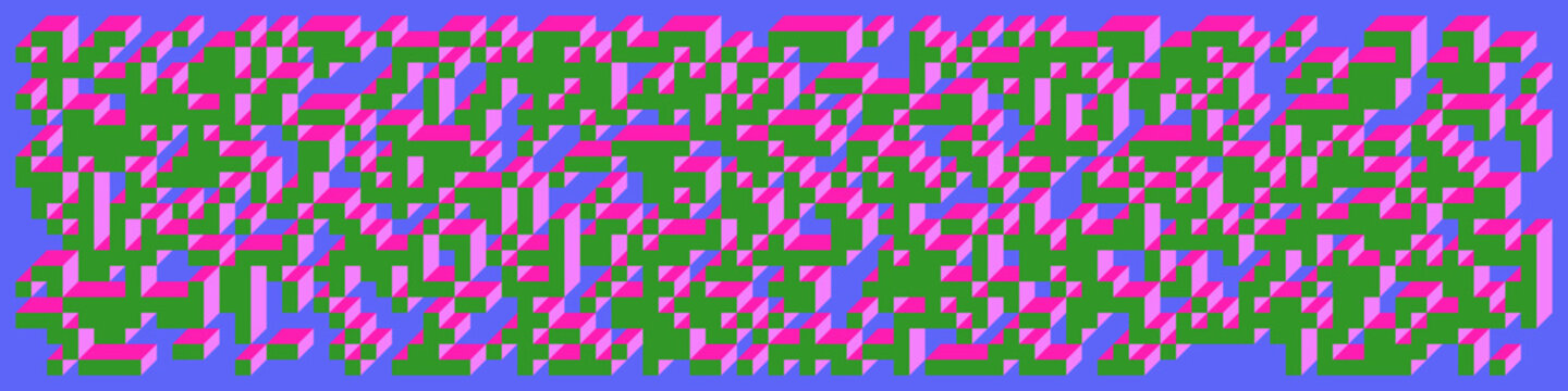 Implementation of Edward Zajec&rsquo;s &ldquo;Il Cubo&rdquo; from 1971. Essentially a Truchet tile set of 8 tiles and rules for placement art illustration