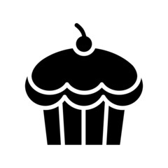 Cup Cake Icon Vector Design Template.