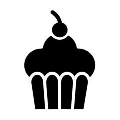 Cup Cake Icon Vector Design Template.