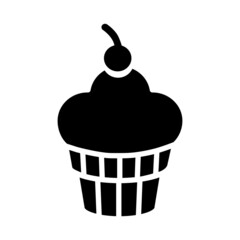 Cup Cake Icon Vector Design Template.