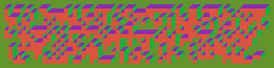 Implementation of Edward Zajec’s “Il Cubo” from 1971. Essentially a Truchet tile set of 8 tiles and rules for placement art illustration