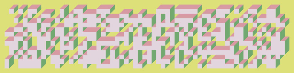Implementation of Edward Zajec’s “Il Cubo” from 1971. Essentially a Truchet tile set of 8 tiles and rules for placement art illustration