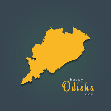 Happy Odisha Day, Orissa vector illustration map.